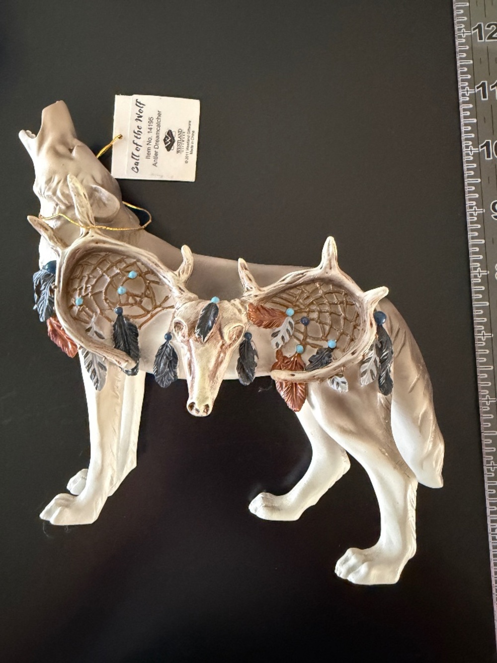 Westland Giftware "Antler Dreamcatcher Wolf" Figurine #14195 NWT